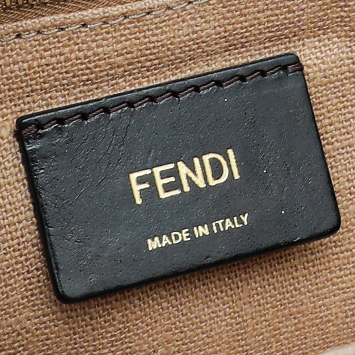 Fendi Tobacco Striped Pequin Claudia Large Bag