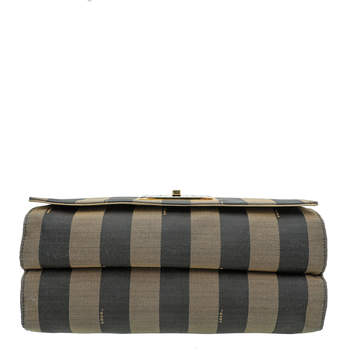 Fendi Tobacco Striped Pequin Claudia Large Bag