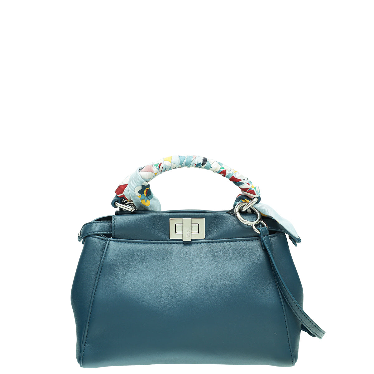 Fendi Blue Mini Peekaboo Bag W /Twilly