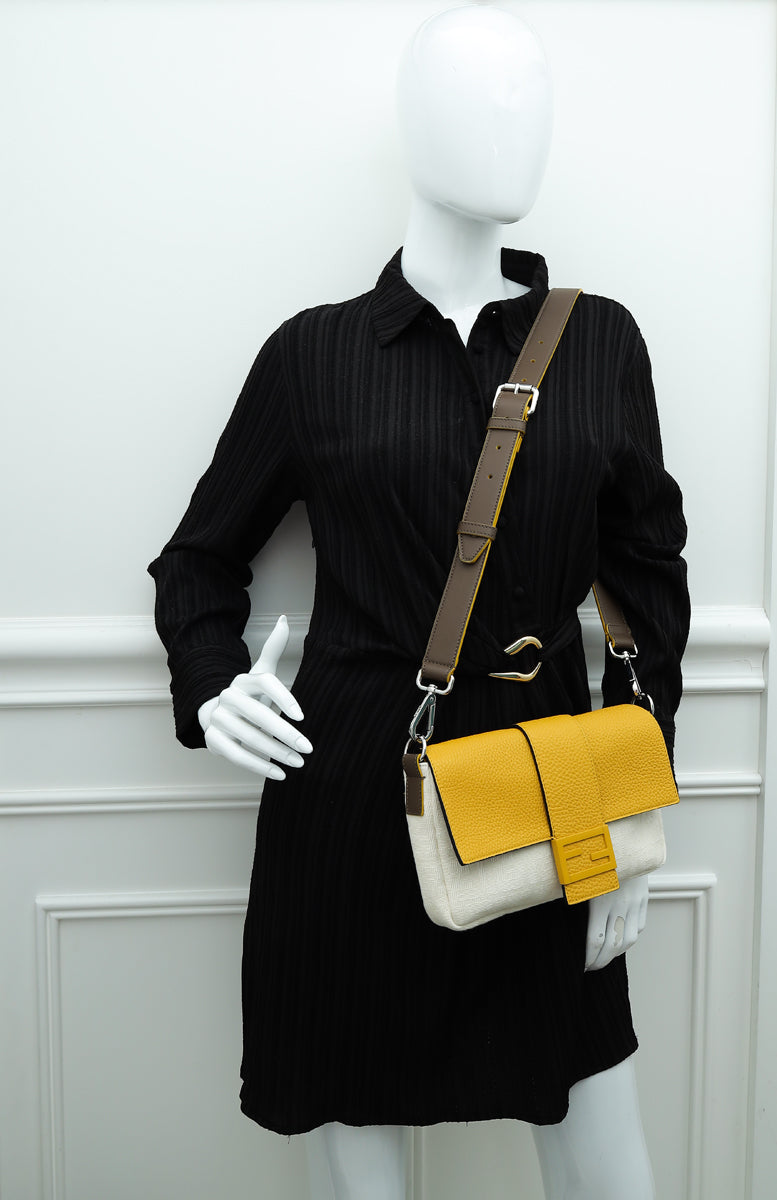 Fendi Tricolor Zucca Baguette Crossbody Bag