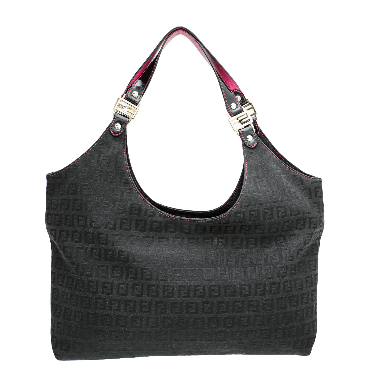 Fendi Black Zucca Large Shoulder Bag