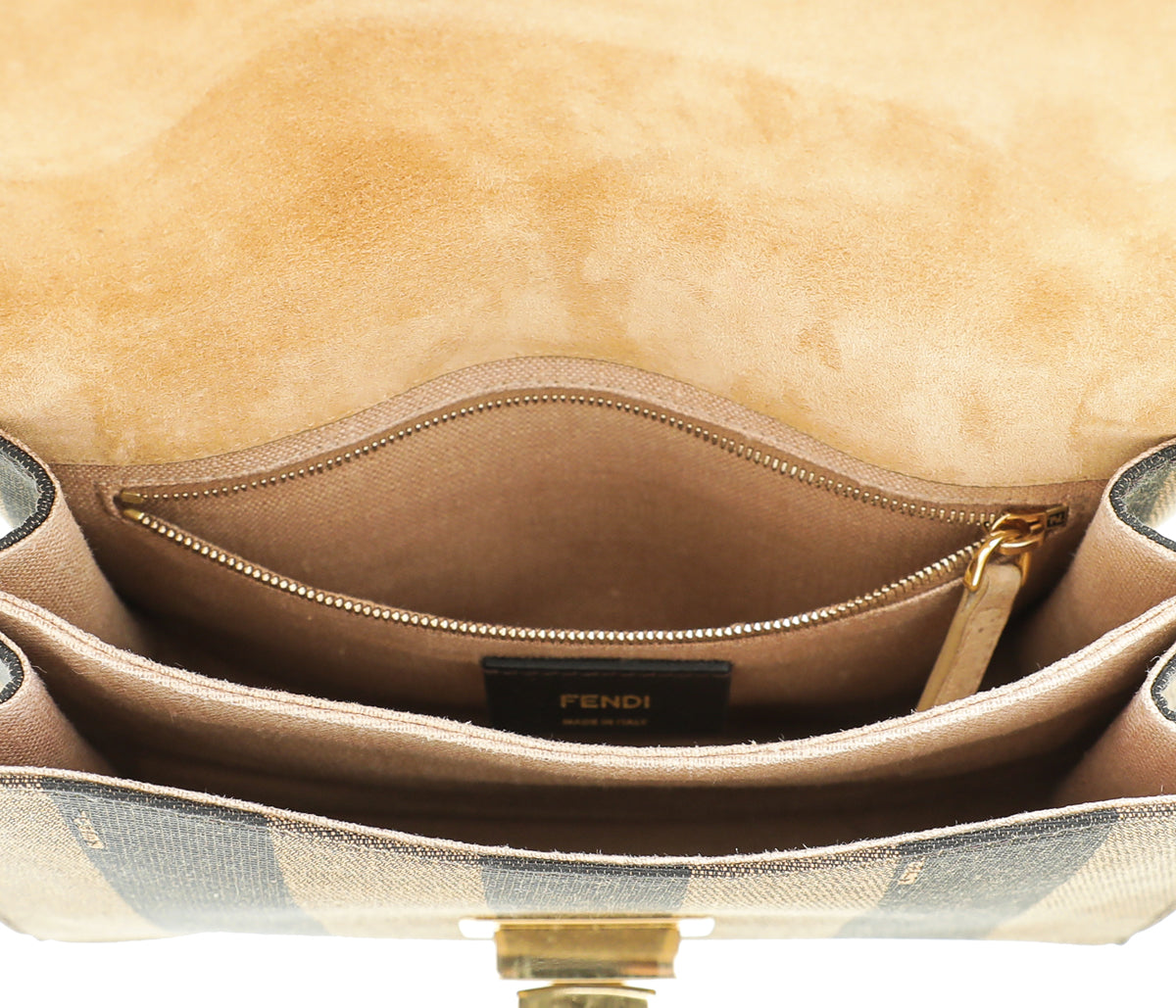 Fendi Brown Pequin Claudia Bag