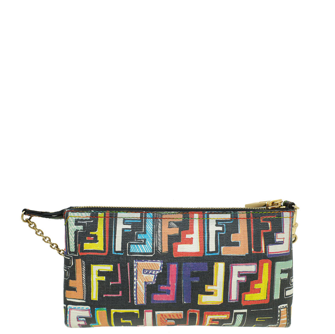 Fendi Black Multicolor Zucca Spalmati Pochette