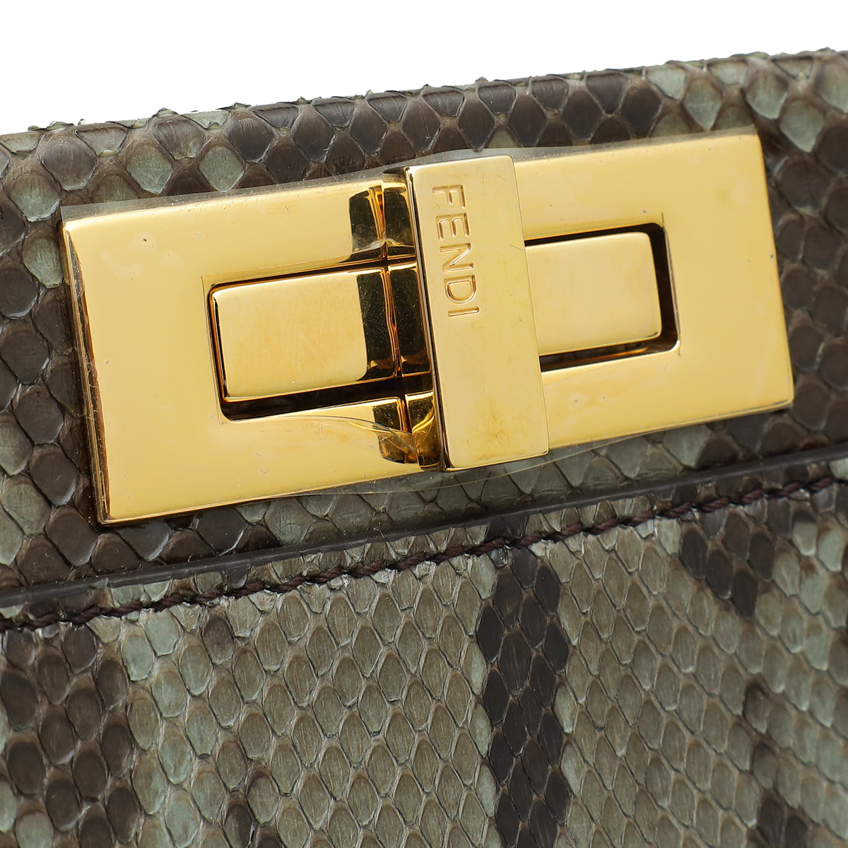 Fendi Grey Python Peekaboo Regular Bag