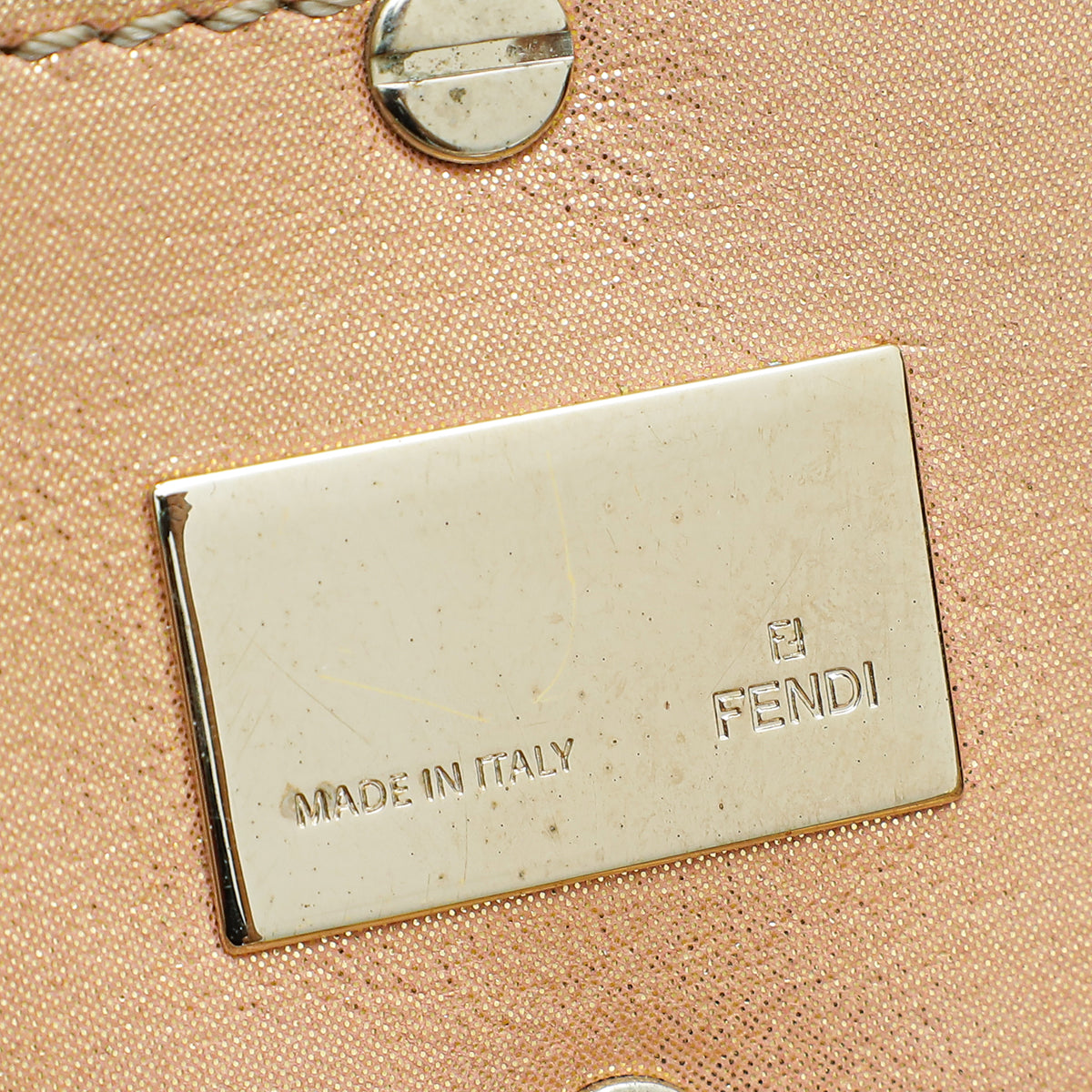 Fendi Metallic Gold Pink Zucca Tote Small Bag