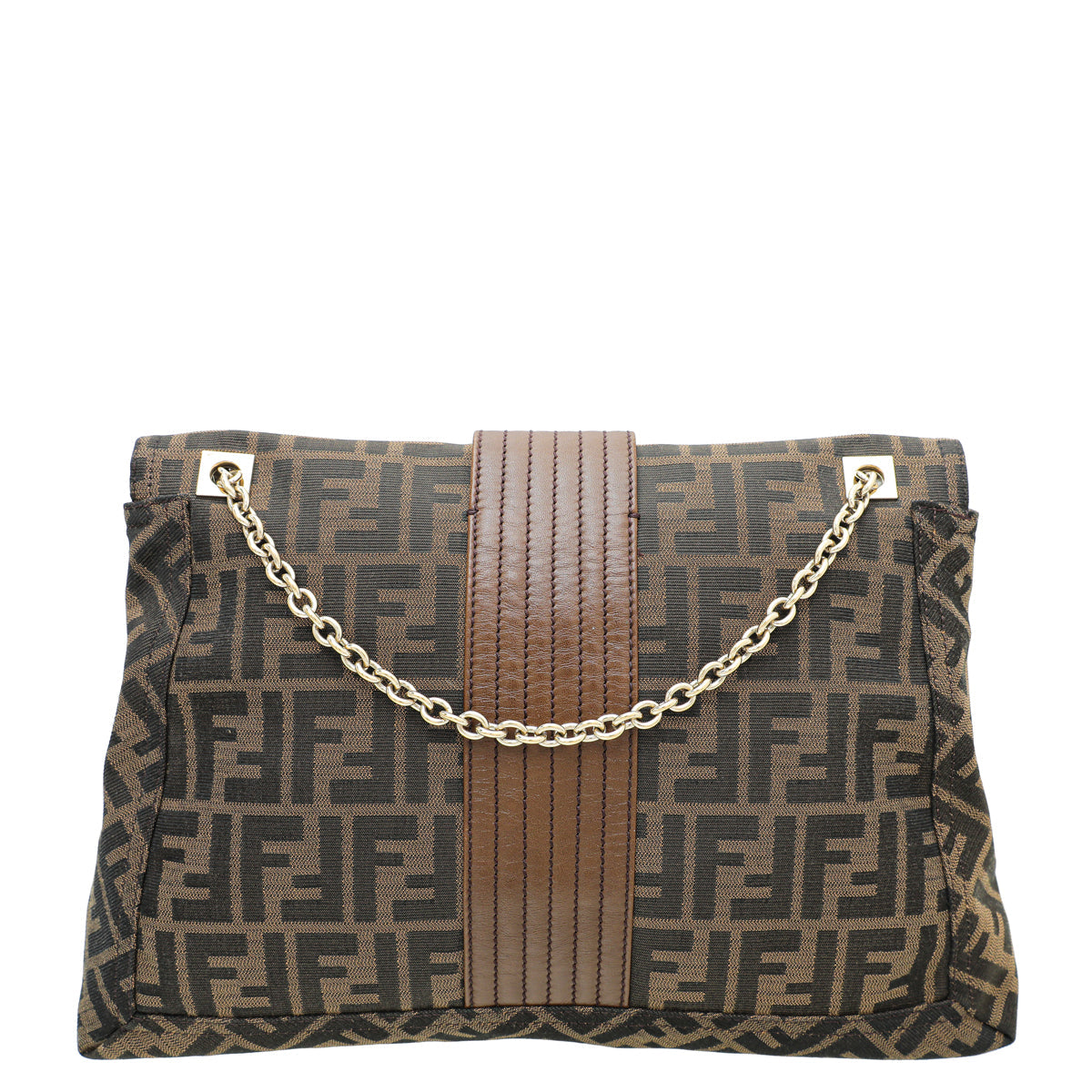 Fendi Tobacco Zucca Baguette Maxi Flap Bag