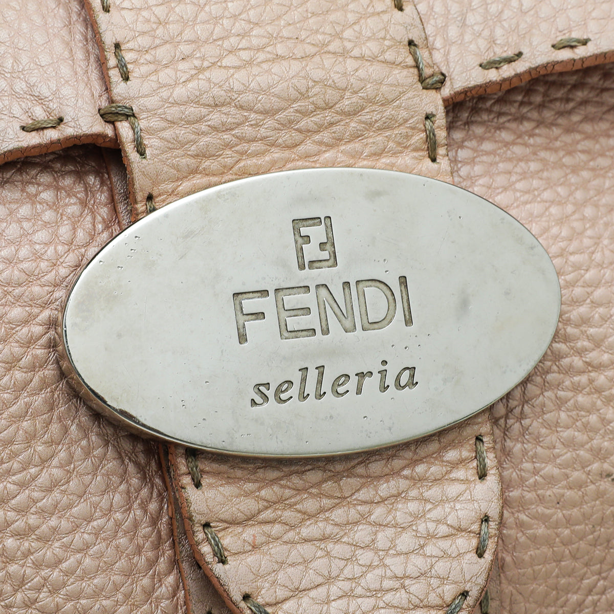 Fendi Metallic Light Pink Selleria Flap Shoulder Bag