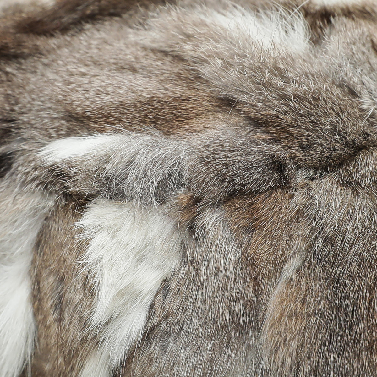 Fendi Brown Rabbit Fur Crystal Baguette Bag