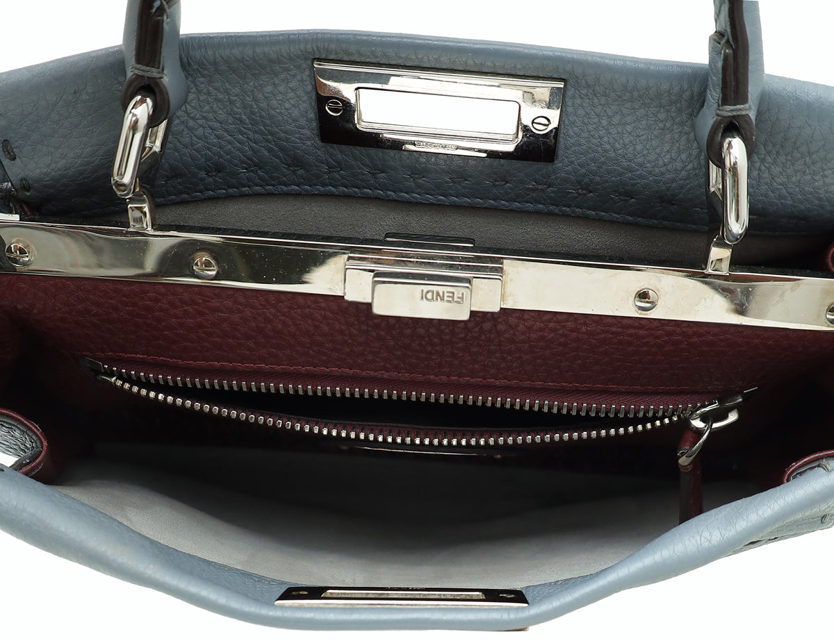 Fendi Blue Selleria Peekaboo Regular Bag