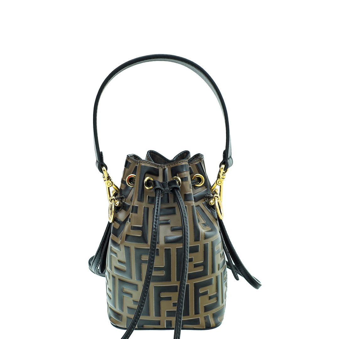 Fendi Bicolor FF Zucca Mon Tresor Mini Bucket Bag