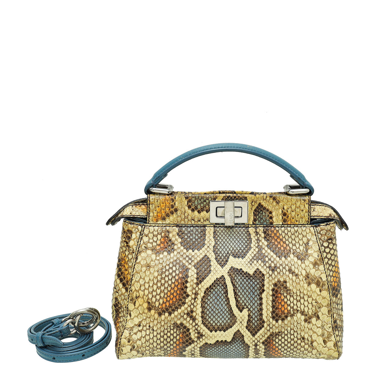 Fendi Bicolor Python Peekaboo Mini Bag