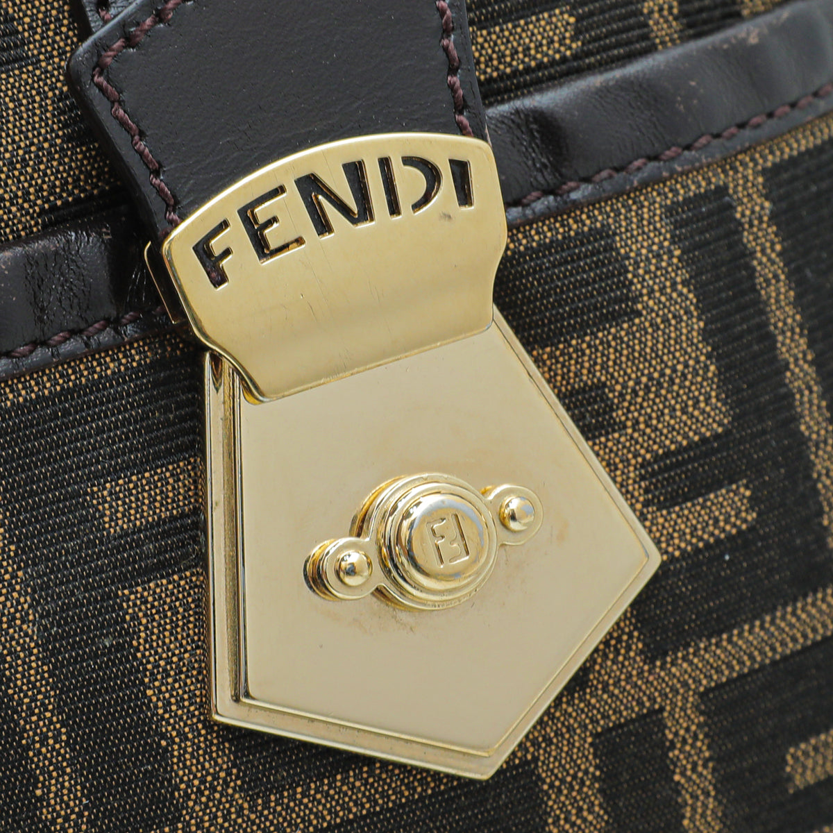 Fendi Tobacco Zucca Boston Small Bag