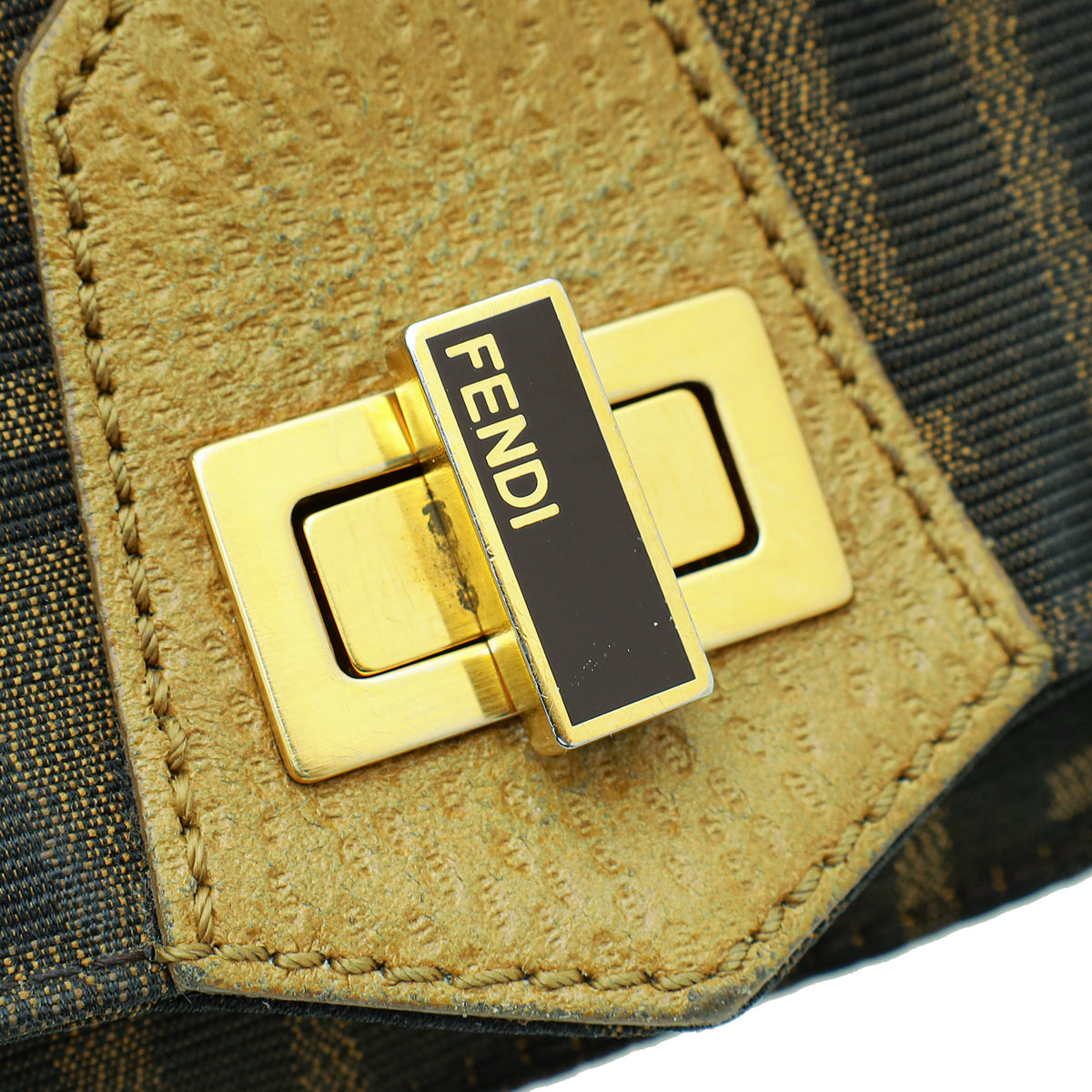 Fendi Tobacco Zucca Vitello Classico No.1 Satchel Bag