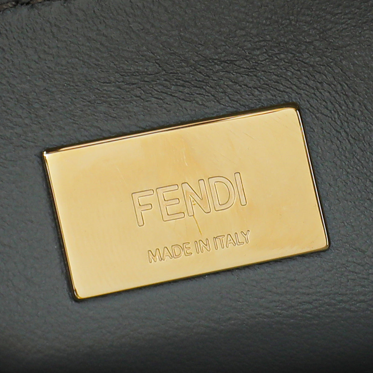 Fendi Grey Ostrich Peekaboo Mini Bag