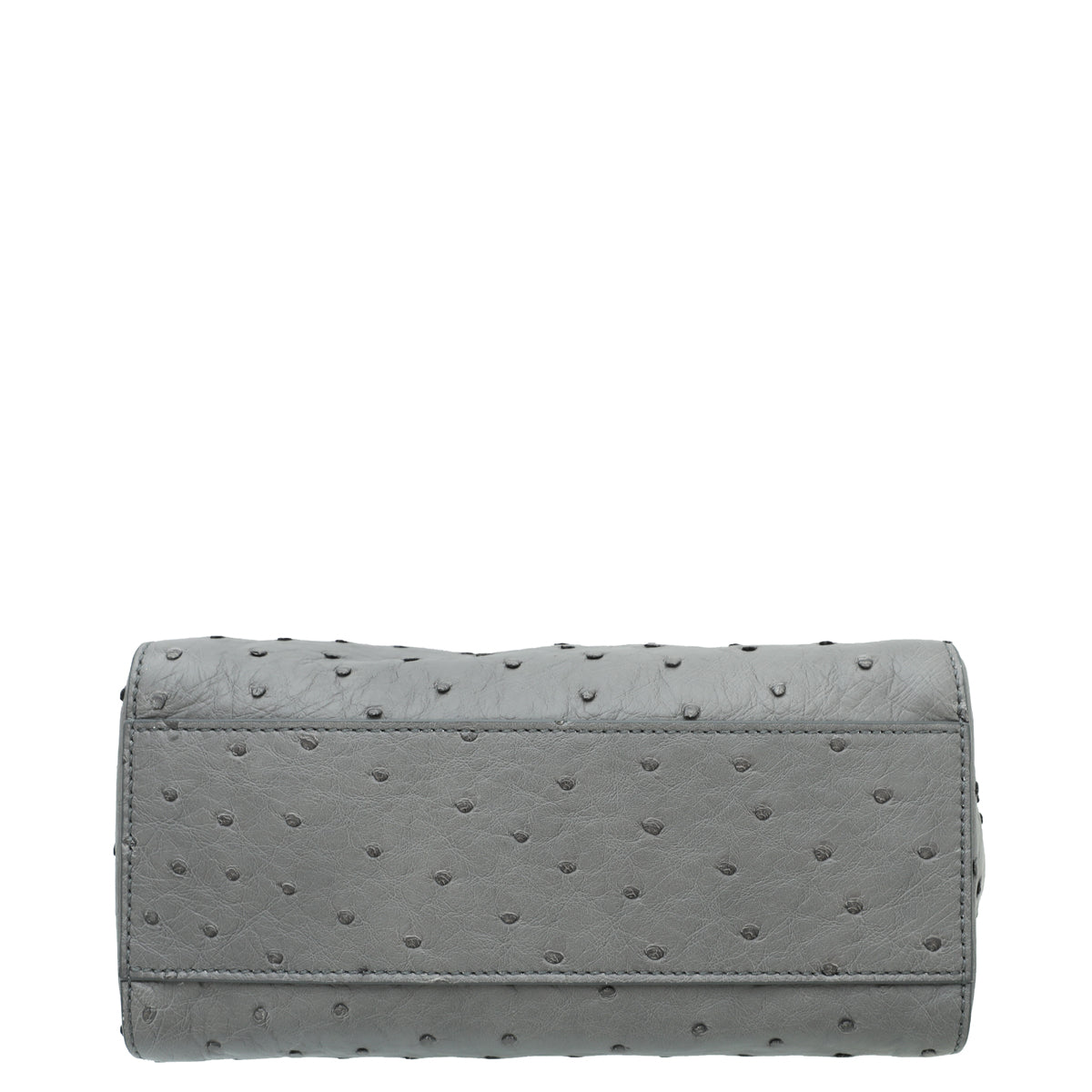 Fendi Grey Ostrich Peekaboo Mini Bag