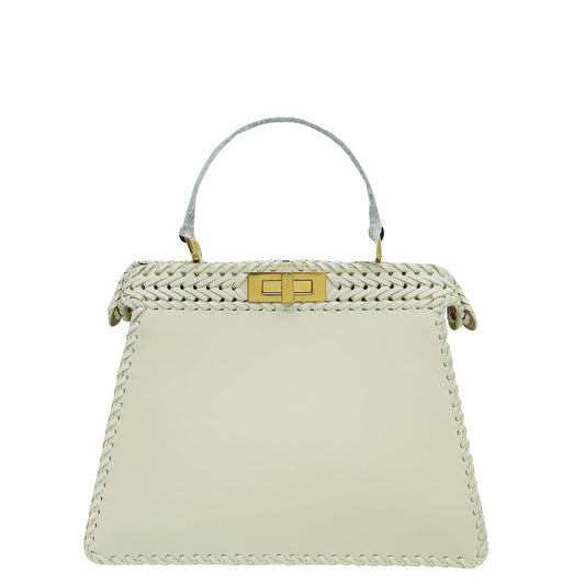 Fendi Cream Peekaboo Iseeu Decorative Stitching Regular Medium Bag