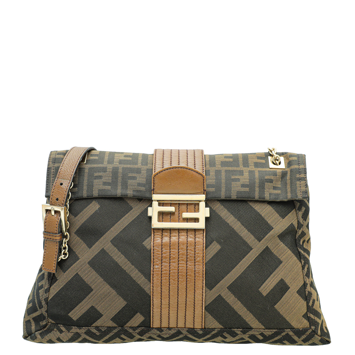 Fendi Brown Maxi Baguette Flap Bag