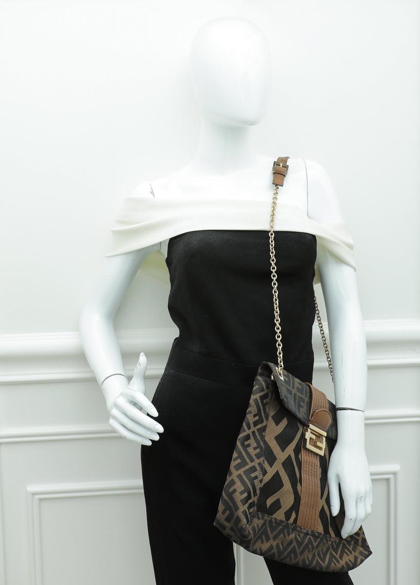 Fendi Brown Maxi Baguette Flap Bag