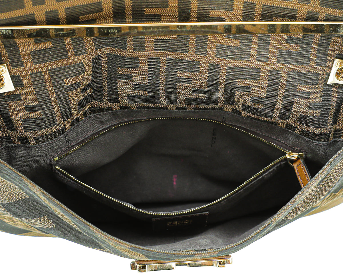 Fendi Brown Maxi Baguette Flap Bag