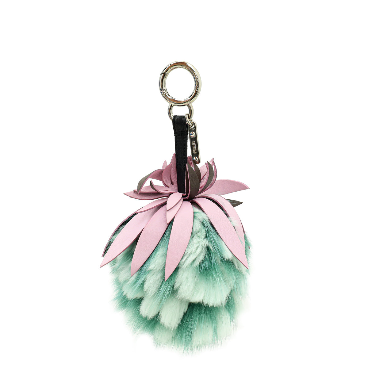 Fendi Tricolor Pineapple Fur Leather Bag Charm