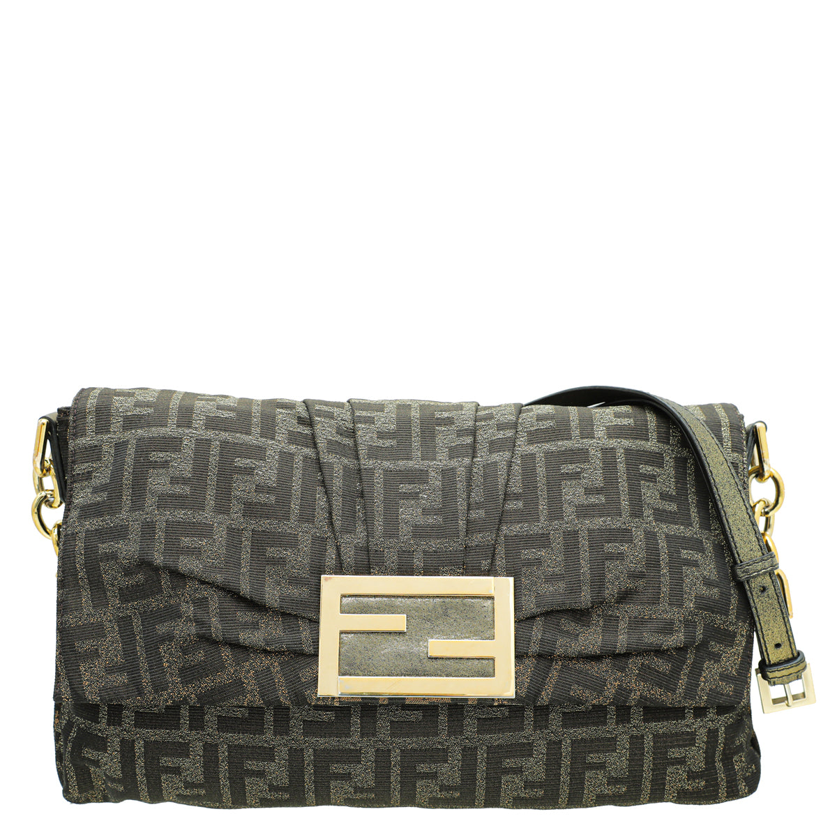 Fendi Glittered Brown Mia Flap Bag