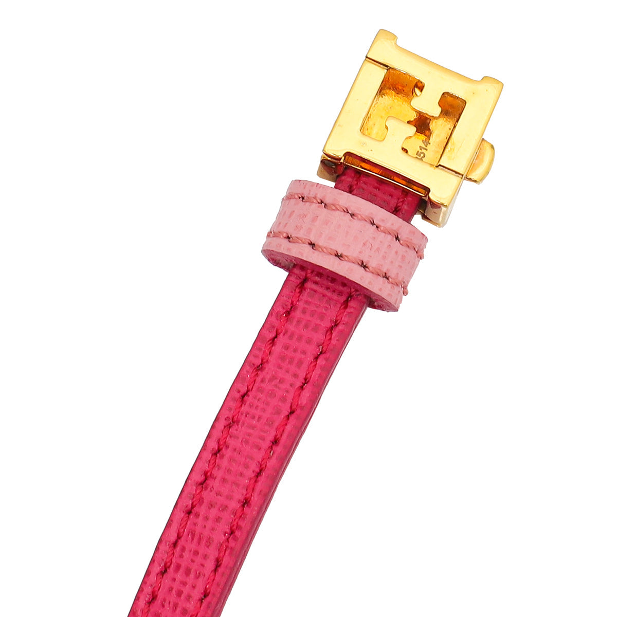 Fendi Pink FF Multi Wrap Leather Bracelet