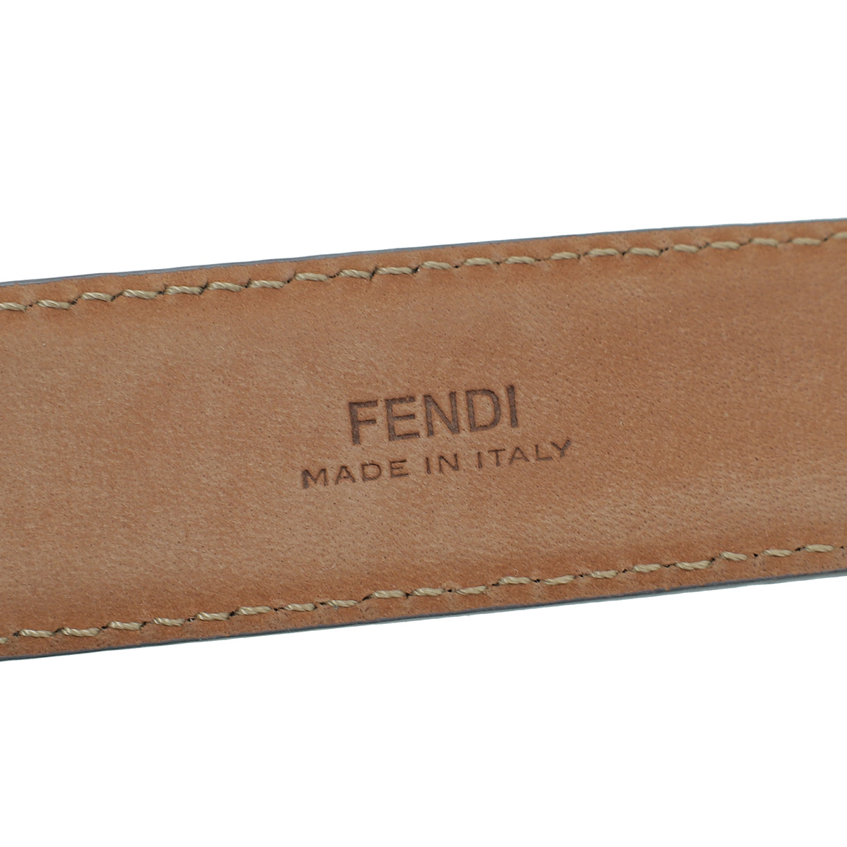 Fendi Blue FF Logo Buckle Leather Belt 34