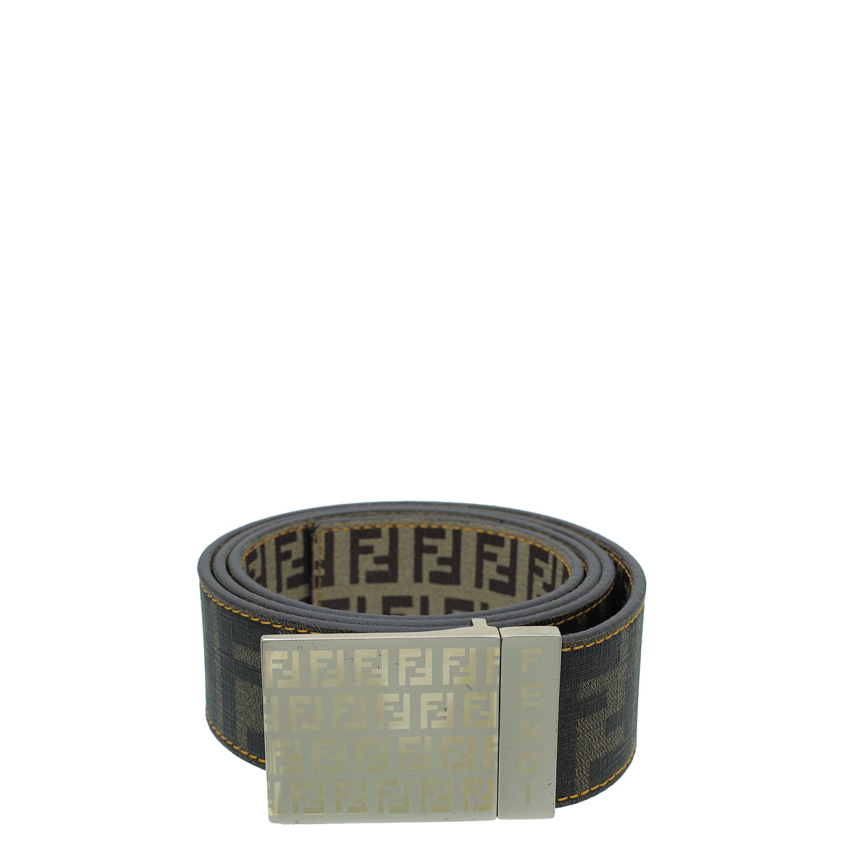 Fendi Bicolor Zucca Zucchino Reversible Buckle Belt 42