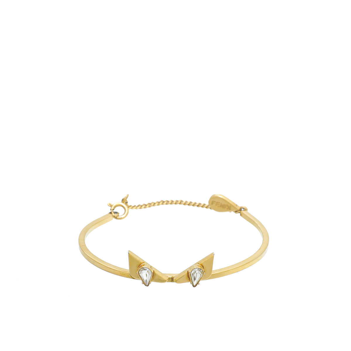 Fendi Gold Finish Monster Eye Crystal Wonders Bracelet