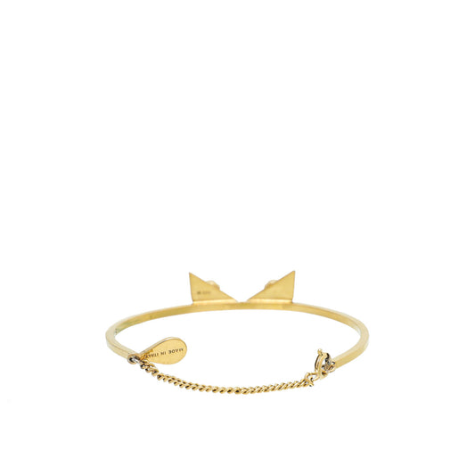 Fendi Gold Finish Monster Eye Crystal Wonders Bracelet