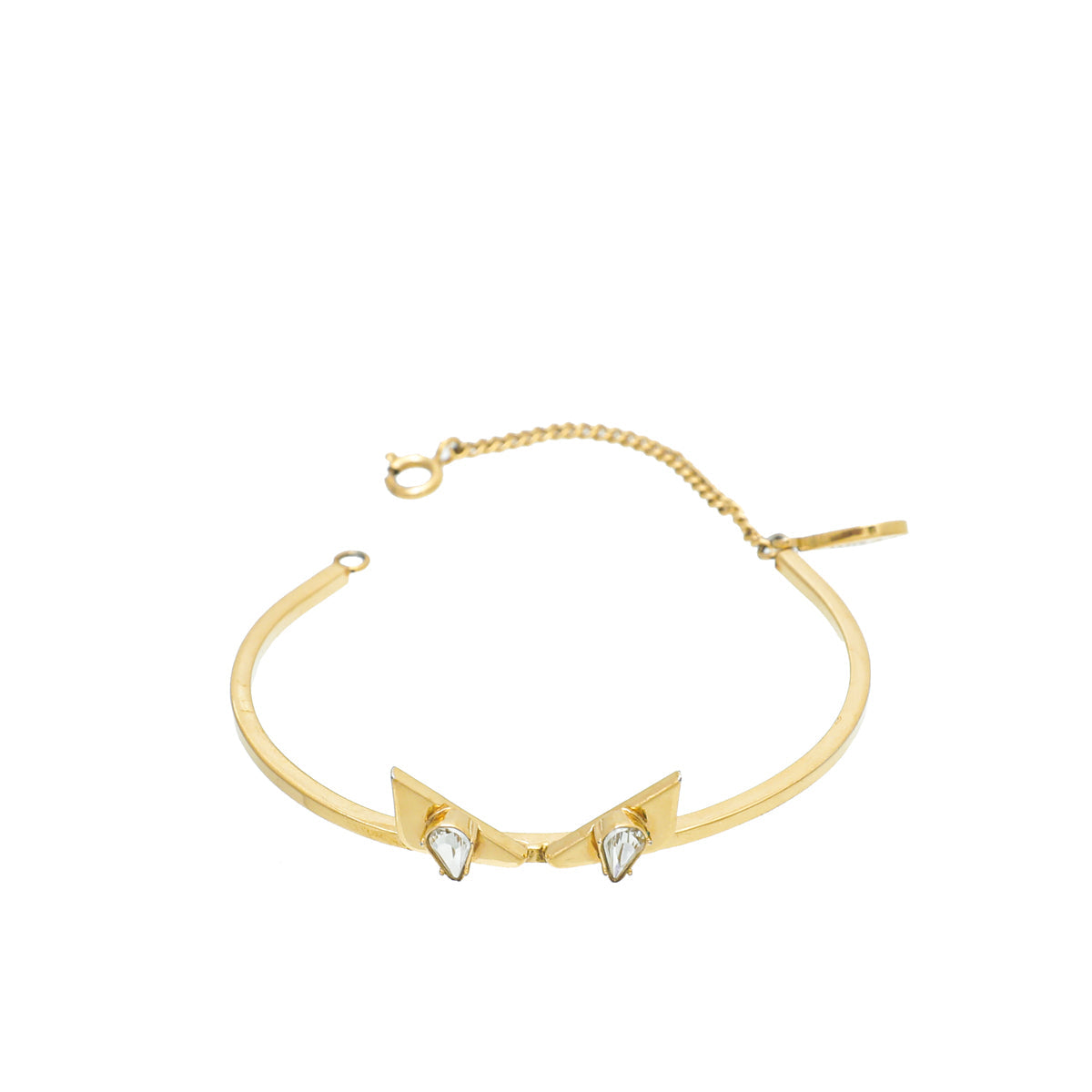 Fendi Gold Finish Monster Eye Crystal Wonders Bracelet