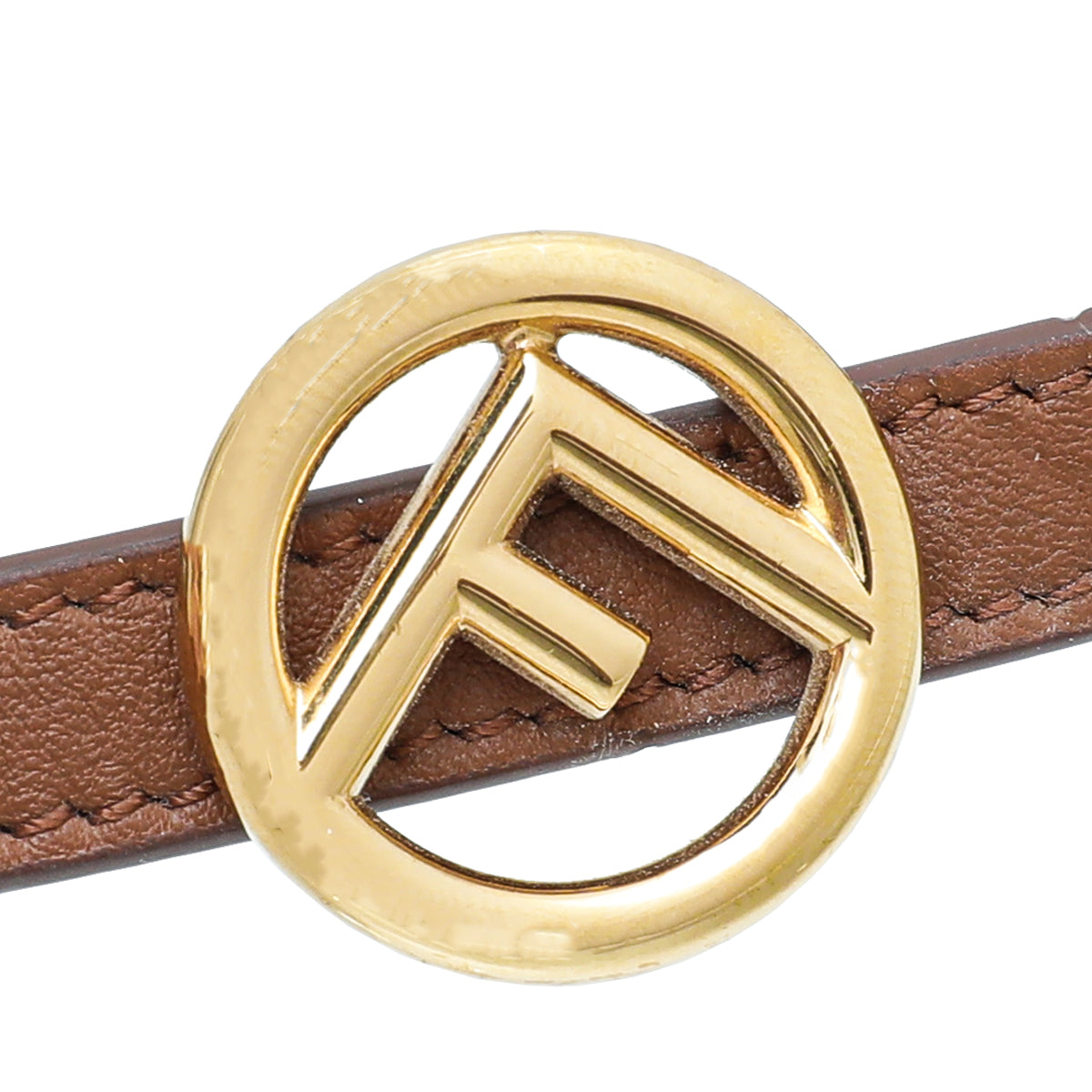 Fendi Brown F is Fendi Double Wrap Medium Bracelet