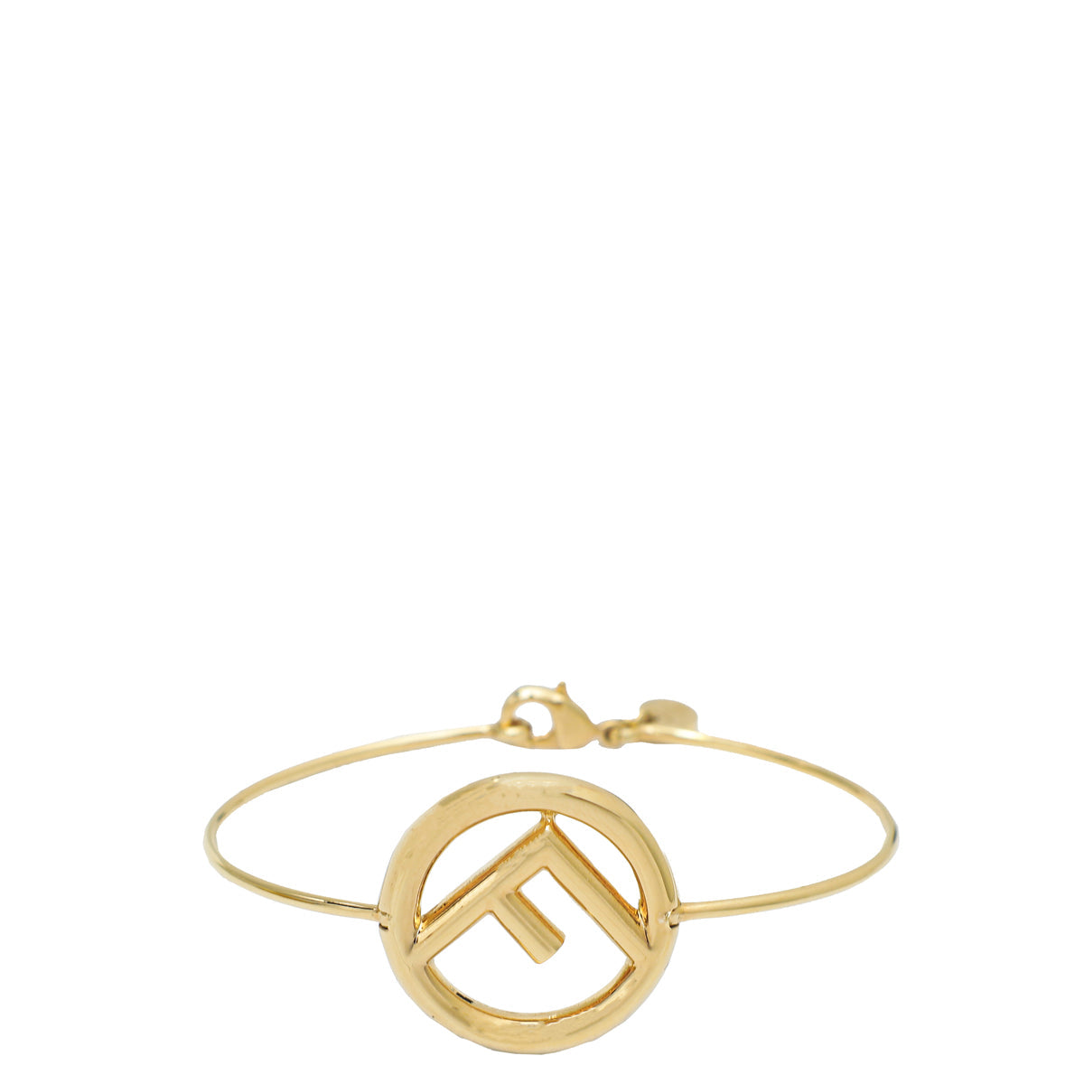 Fendi Gold Tone F Is Logo Narrow Small Bangle