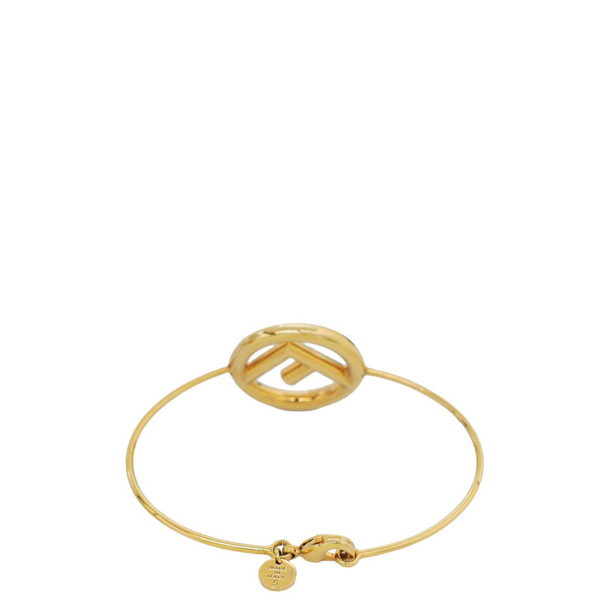 Fendi Gold Tone F Is Logo Narrow Small Bangle