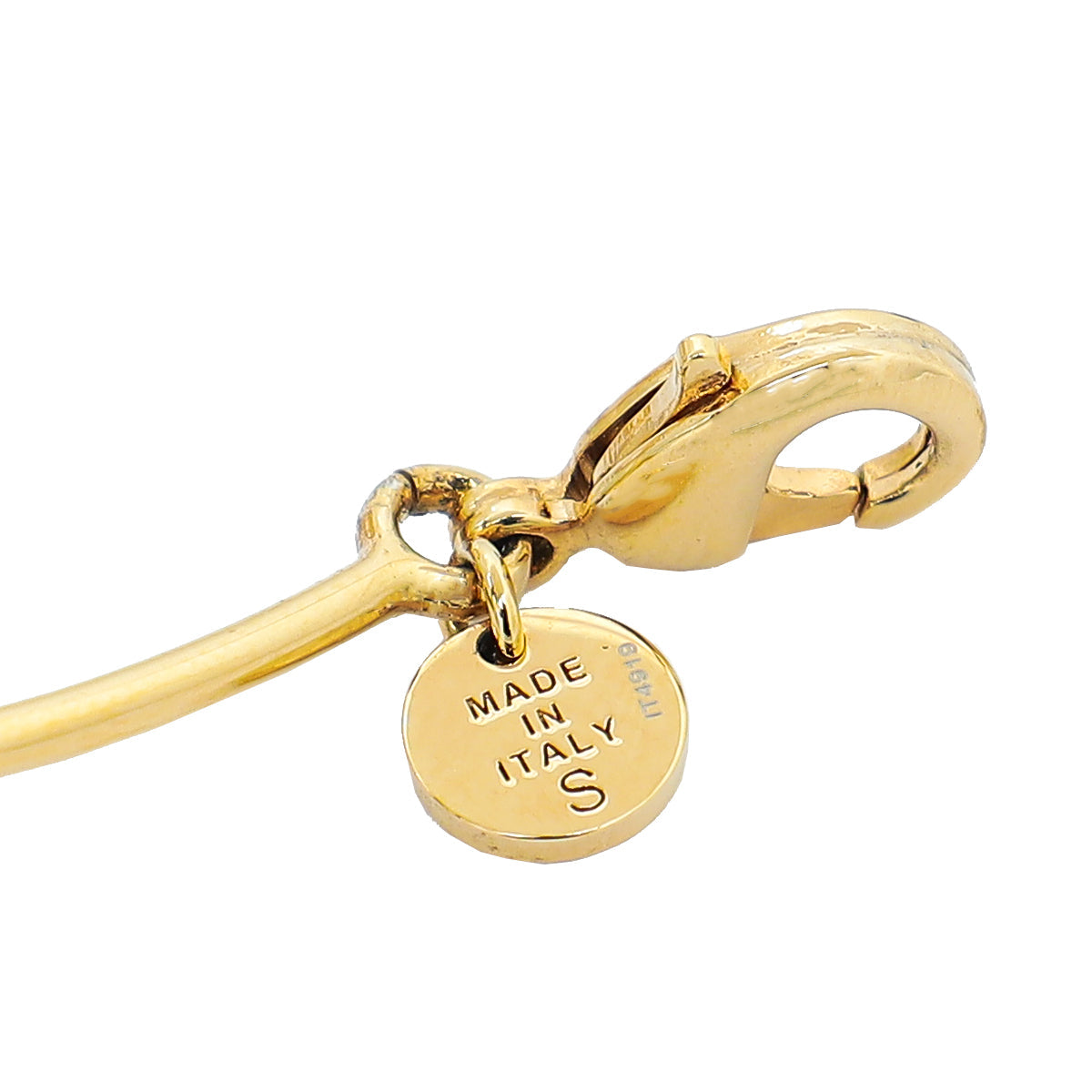 Fendi Gold Tone F Is Logo Narrow Small Bangle