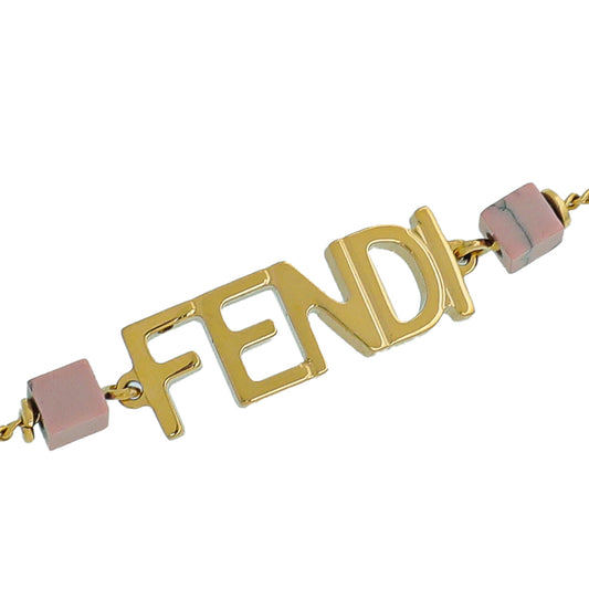 Fendi Pink Logo Chain Bracelet