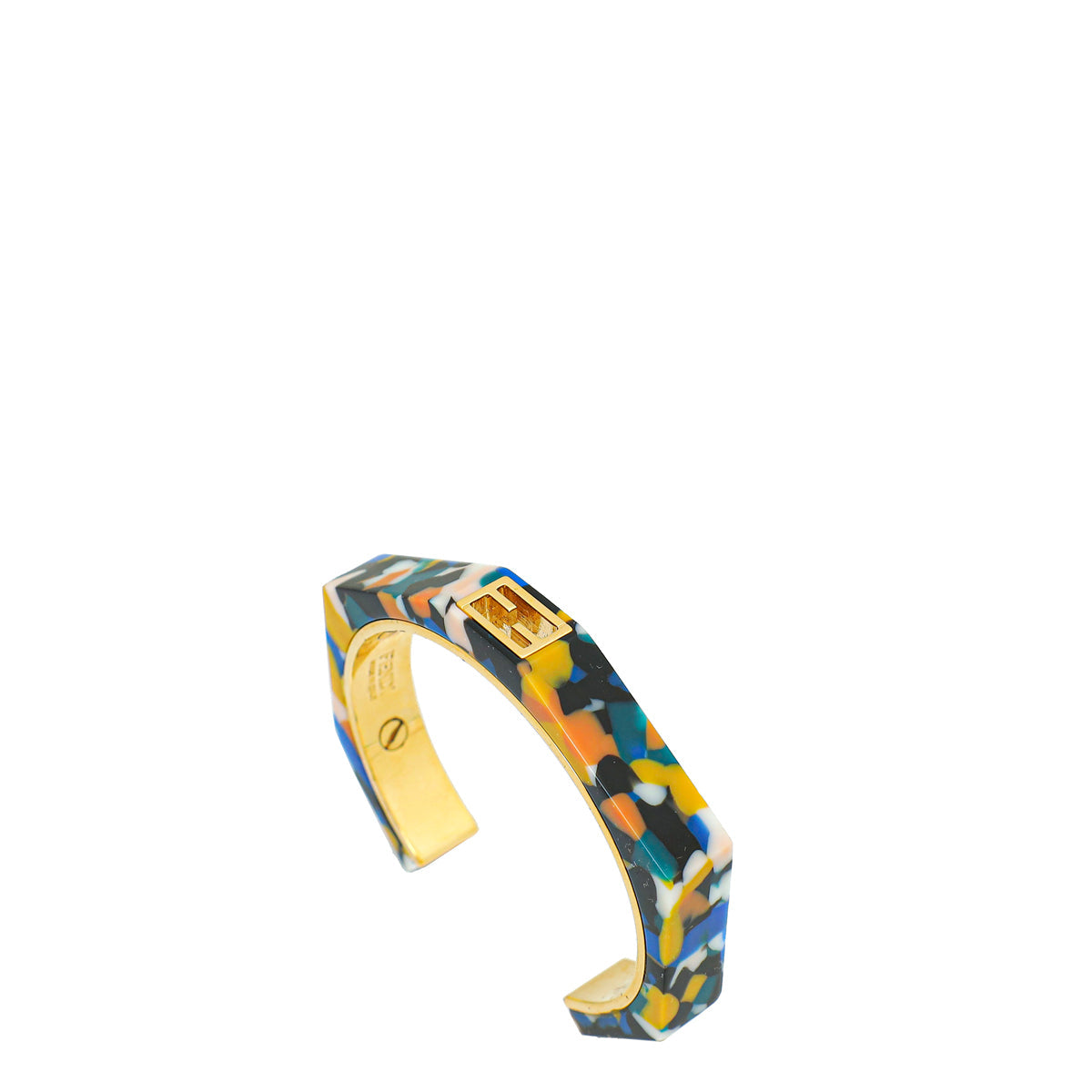 Fendi Multicolor Baguette Enamel Medium Cuff Bracelet