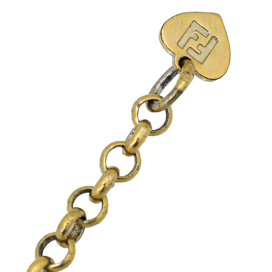 Fendi Gold FF Identification Charm Chain Bracelet