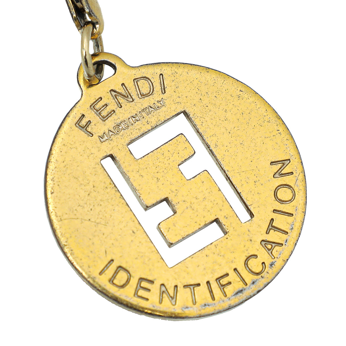 Fendi Gold FF Identification Charm Chain Bracelet