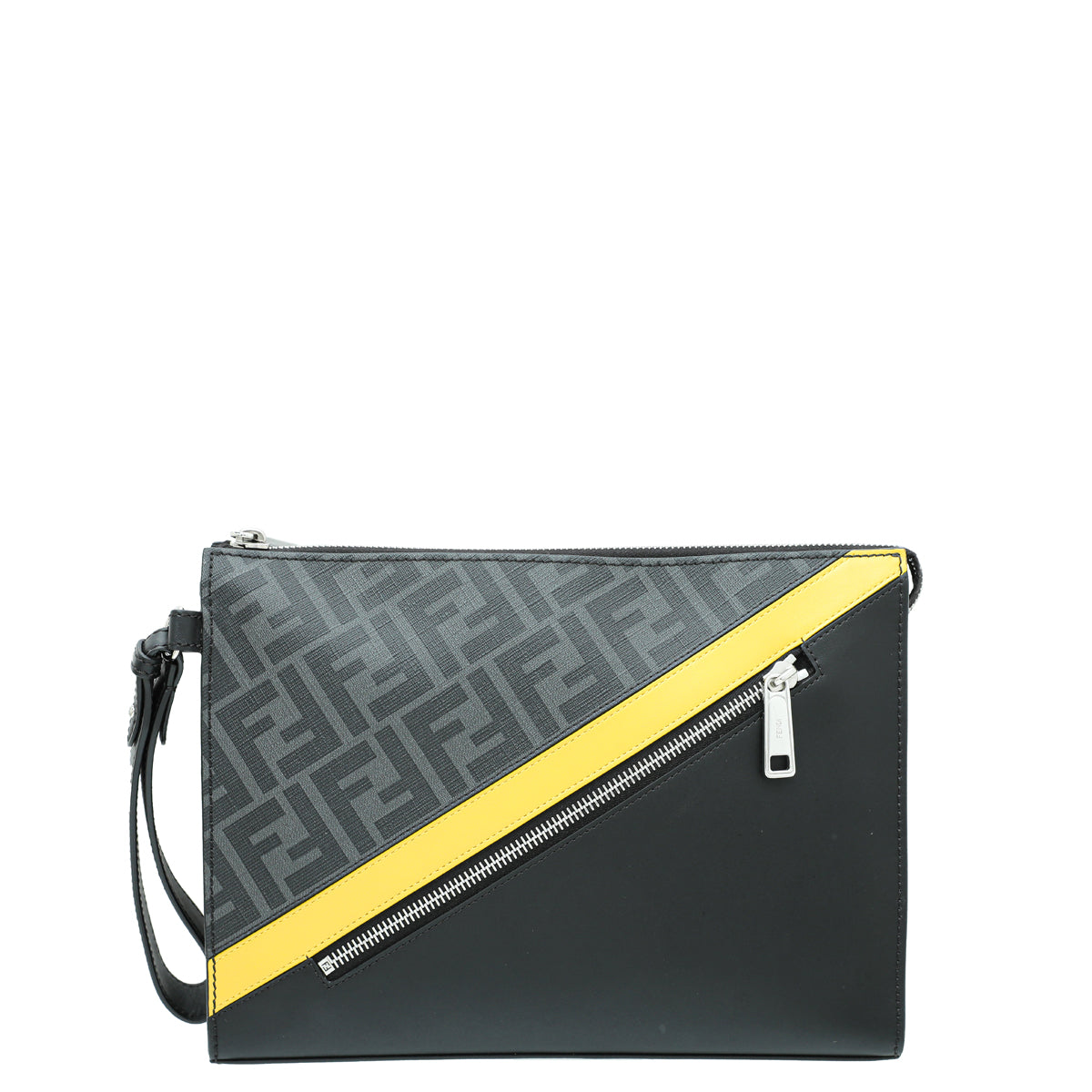 Fendi Tricolor Flat Zip Pouch