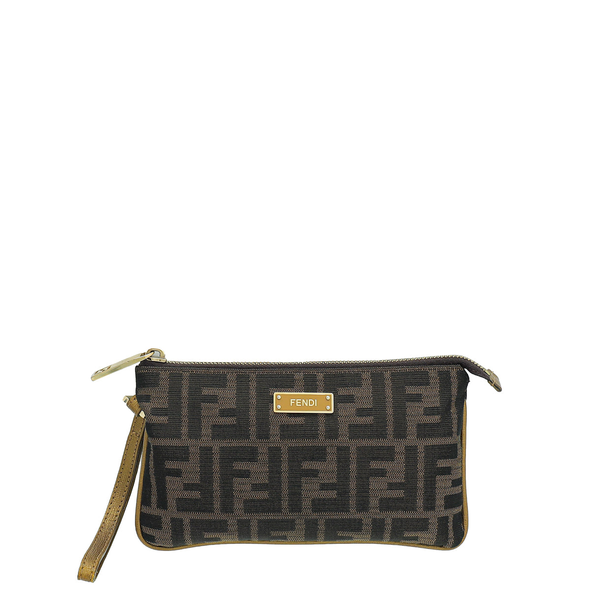 Fendi Bicolor Zucca Wristlet Pochette