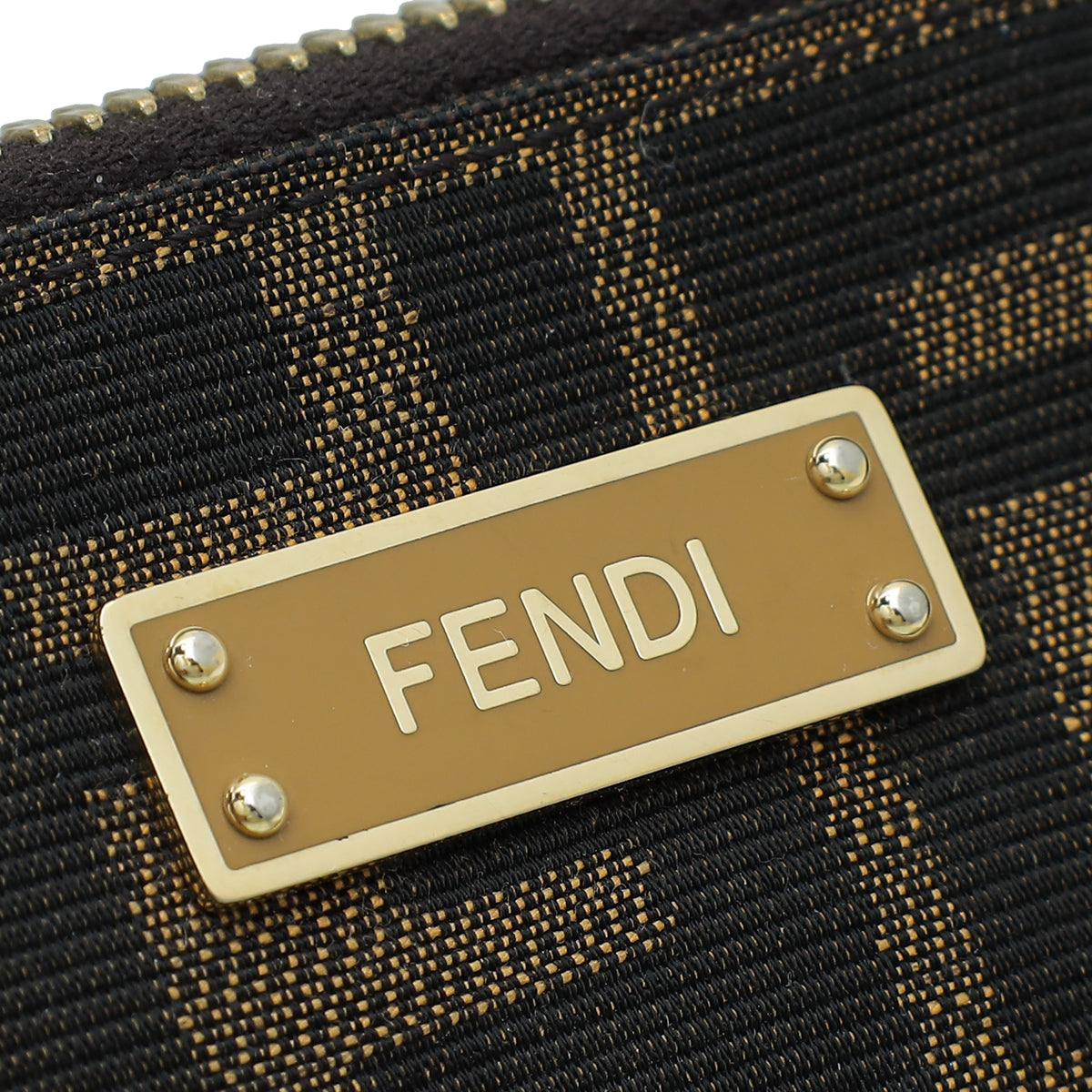 Fendi Bicolor Zucca Wristlet Pochette