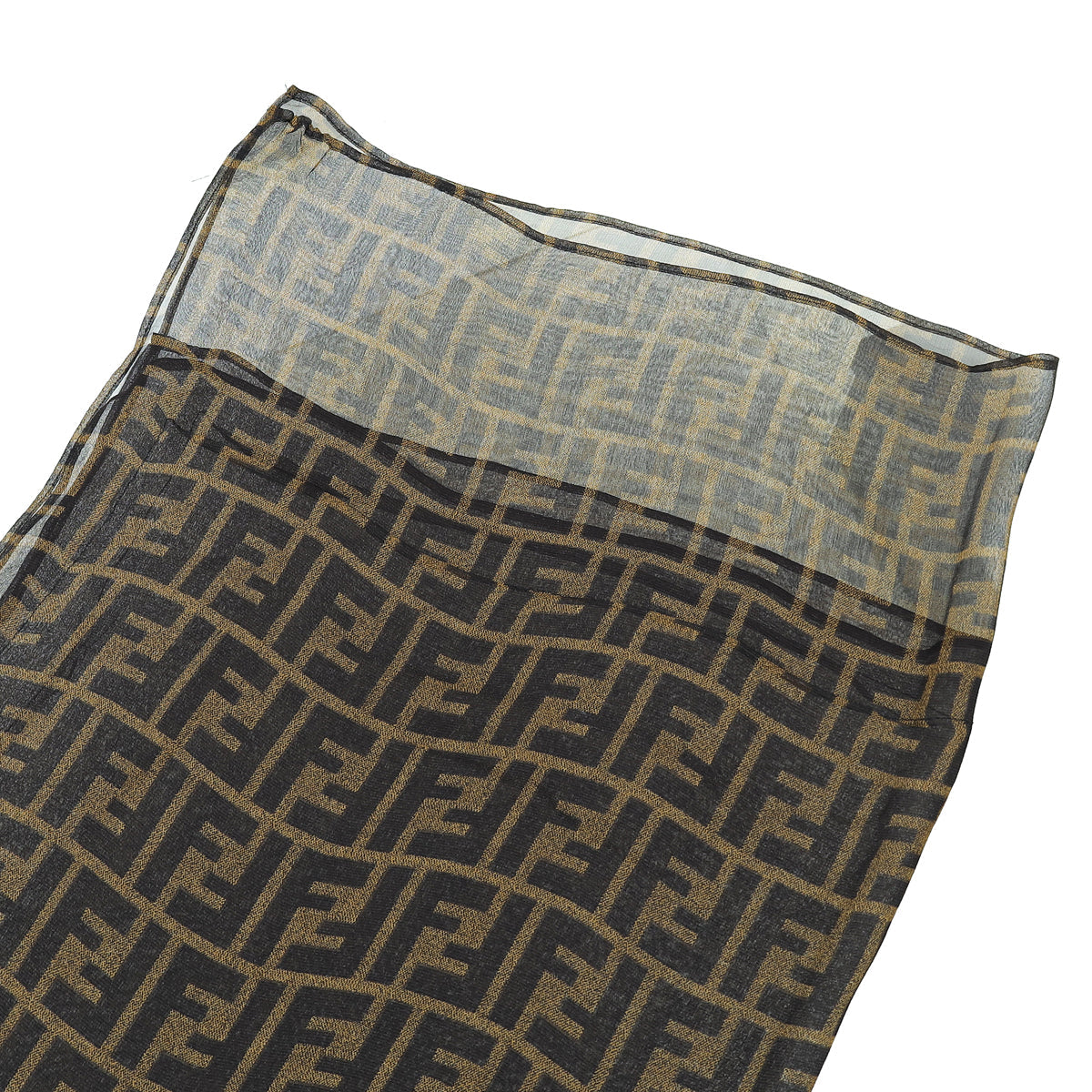 Fendi Tobacco Zucca Double Lined Scarf