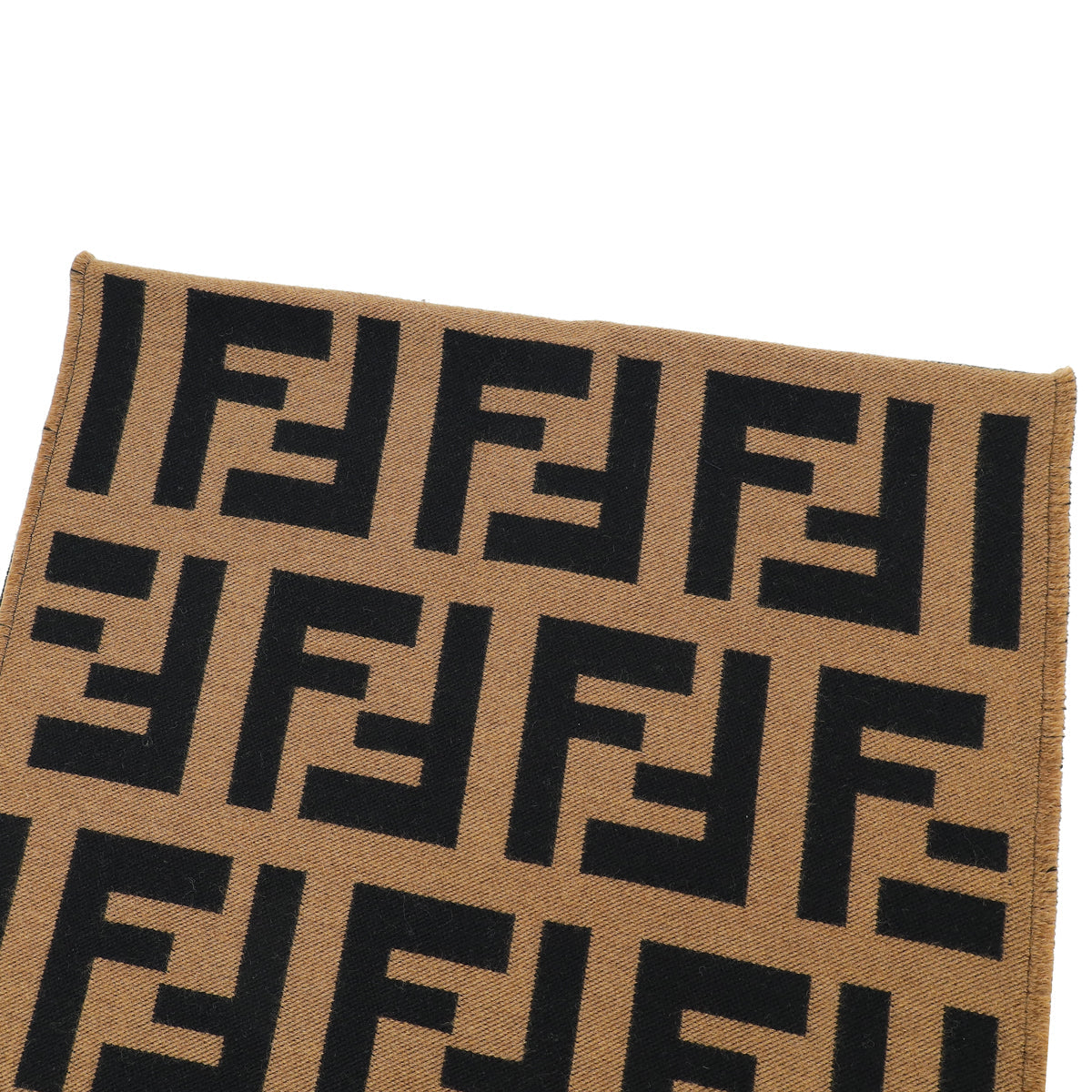 Fendi Grey FF Logo Timeless Wool and Silk Scarf