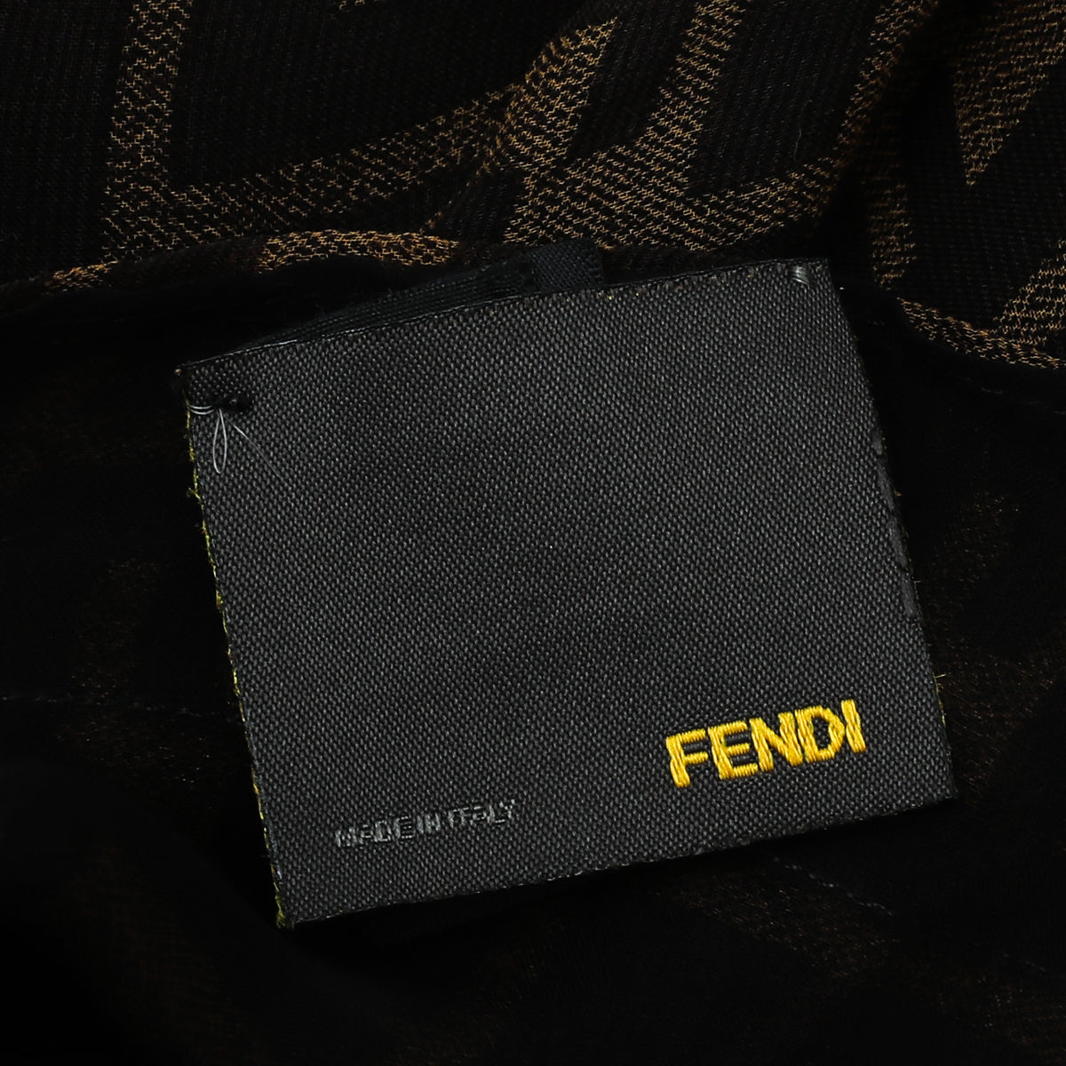 Fendi Brown FF Fendi Logo Silk Scarf