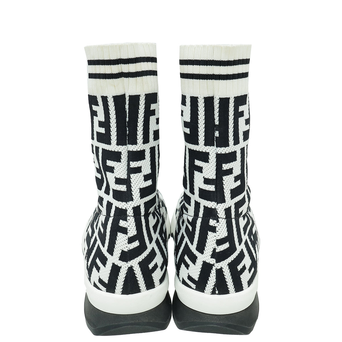 Fendi Bicolor FF Logo Sock Sneaker Boots 37