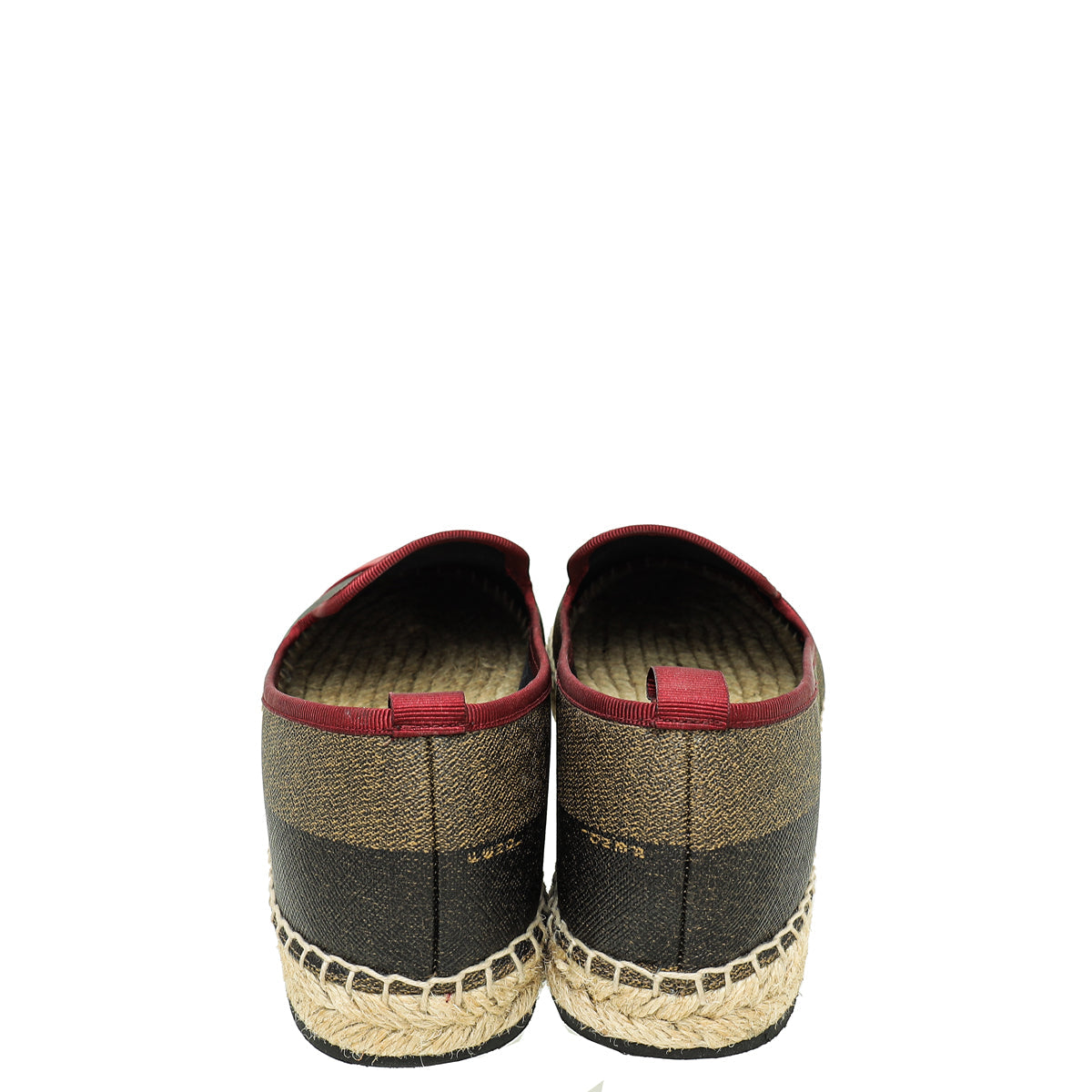 Fendi Bicolor Pequin Flat Espadrille 37.5