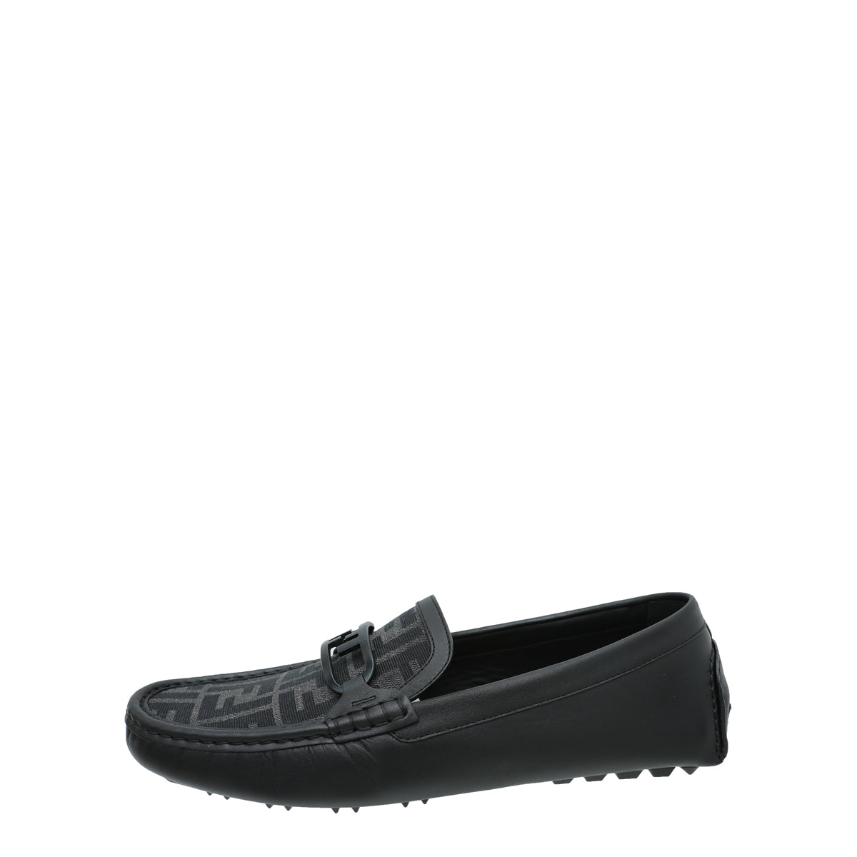 Fendi Black FF O'Lock Driving Loafers 9