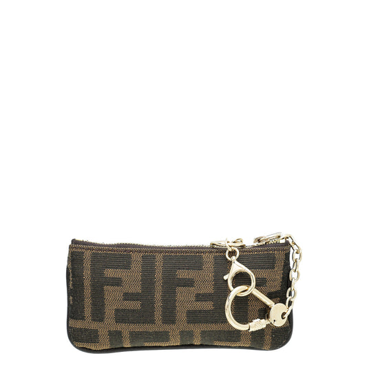 Fendi Tobacco Zucca Coin Purse Key Holder