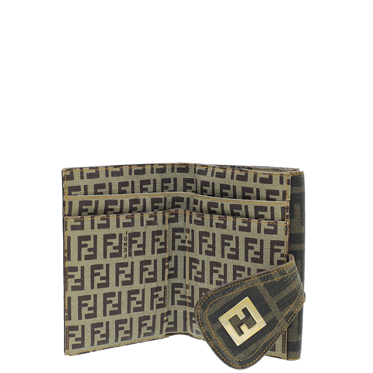 Fendi Bicolor Zucca Zucchino French Wallet